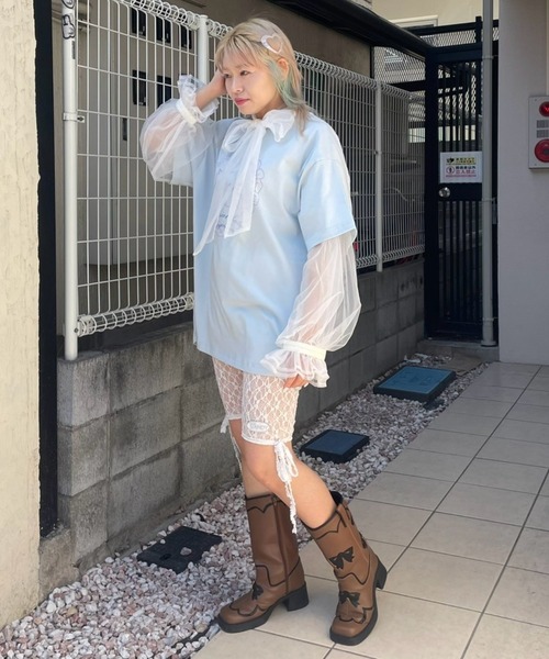 Candy Stripper（キャンディストリッパー）の「MY SWEET BABE BIG Tシャツ（Tシャツ/カットソー・レディース・ピンク/オフホワイト/ライトブルー/ブラック・FREE）」の12枚目の写真