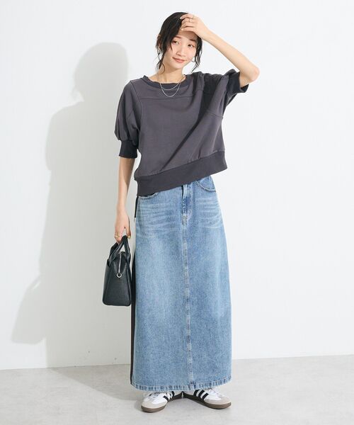 CRAFT STANDARD BOUTIQUE(クラフトスタンダードブティック)の「デニム切替異素材スカート(スカート・レディース・ブラウン/ブラック・FREE)」の10枚目の写真