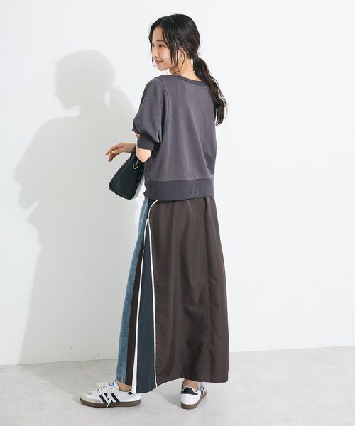 CRAFT STANDARD BOUTIQUE(クラフトスタンダードブティック)の「デニム切替異素材スカート(スカート・レディース・ブラウン/ブラック・FREE)」の12枚目の写真
