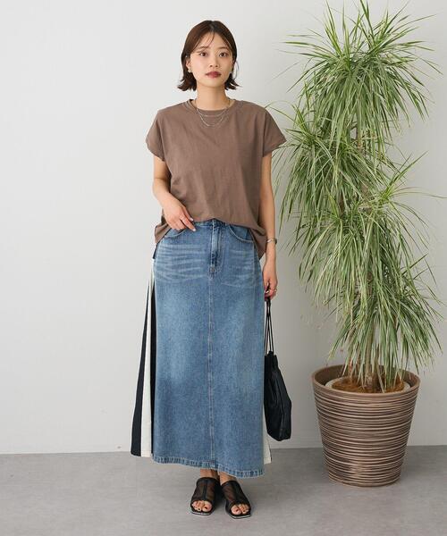 CRAFT STANDARD BOUTIQUE(クラフトスタンダードブティック)の「デニム切替異素材スカート(スカート・レディース・ブラウン/ブラック・FREE)」の16枚目の写真