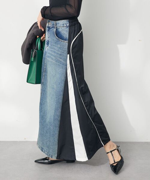 CRAFT STANDARD BOUTIQUE(クラフトスタンダードブティック)の「デニム切替異素材スカート(スカート・レディース・ブラウン/ブラック・FREE)」の18枚目の写真