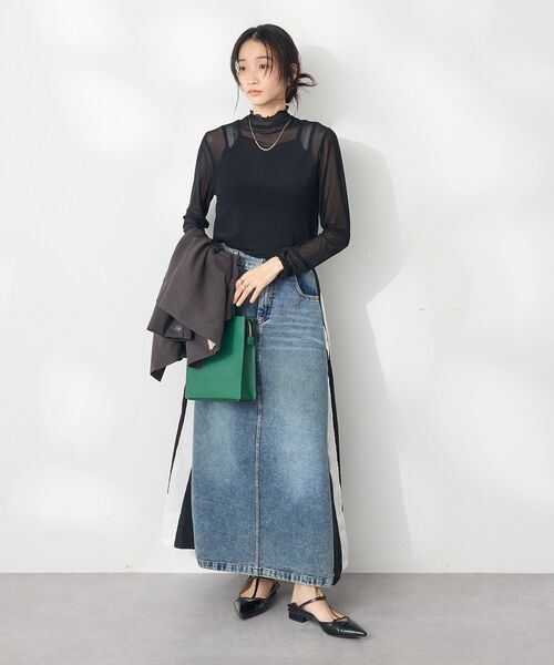 CRAFT STANDARD BOUTIQUE(クラフトスタンダードブティック)の「デニム切替異素材スカート(スカート・レディース・ブラウン/ブラック・FREE)」の21枚目の写真