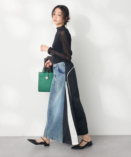CRAFT STANDARD BOUTIQUE(クラフトスタンダードブティック)の「デニム切替異素材スカート(スカート・レディース・ブラウン/ブラック・FREE)」の22枚目の写真