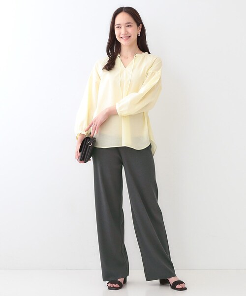 SHOO・LA・RUE（シューラルー）の「【洗える/S-LL】やわらか楽ちん カットリブパンツ（その他パンツ・レディース・チャコールグレー/ライトベージュ/ブラック・01/02/03/04）」の18枚目の写真