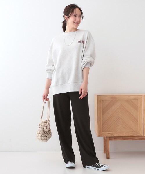 SHOO・LA・RUE（シューラルー）の「【洗える/S-LL】やわらか楽ちん カットリブパンツ（その他パンツ・レディース・チャコールグレー/ライトベージュ/ブラック・01/02/03/04）」の14枚目の写真