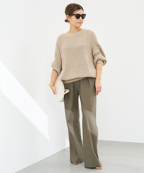 未着用新品★ ドゥーズィエムクラス*Lily Linen アゼ P/O Lily Linen アゼプルオーバー（ニット/セーター）｜Deuxieme Classe