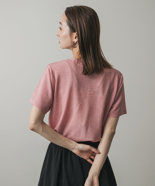 SENSE OF PLACE by URBAN RESEARCH（センスオブプレイスバイアーバンリサーチ）の「クルーネックラメTシャツ(半袖)（Tシャツ/カットソー・レディース・ライトブルー/ブラック/シルバー/ベージュ/ピンク・ONE）」の13枚目の写真
