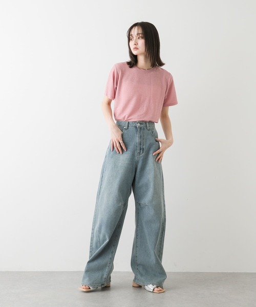 SENSE OF PLACE by URBAN RESEARCH（センスオブプレイスバイアーバンリサーチ）の「クルーネックラメTシャツ(半袖)（Tシャツ/カットソー・レディース・ライトブルー/ブラック/シルバー/ベージュ/ピンク・ONE）」の18枚目の写真