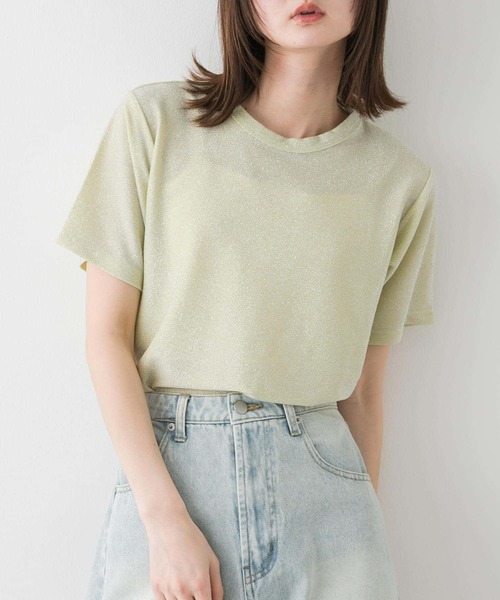 セール】クルーネックラメTシャツ(半袖)（Tシャツ/カットソー）｜SENSE