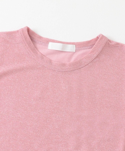 SENSE OF PLACE by URBAN RESEARCH（センスオブプレイスバイアーバンリサーチ）の「クルーネックラメTシャツ(半袖)（Tシャツ/カットソー・レディース・ライトブルー/ブラック/シルバー/ベージュ/ピンク・ONE）」の6枚目の写真