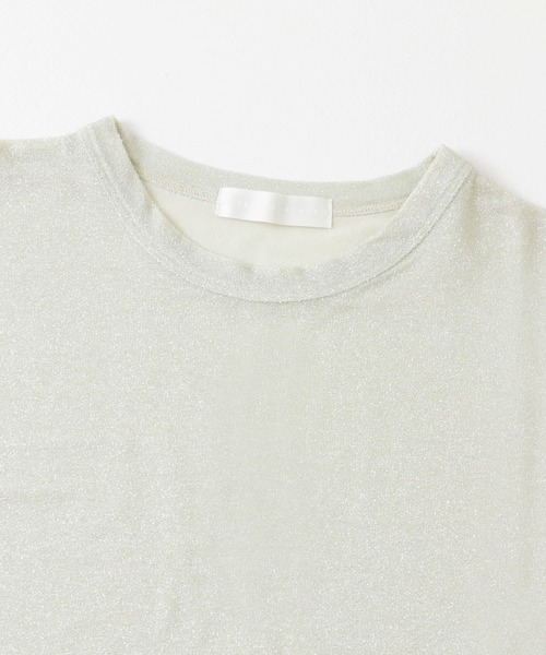 SENSE OF PLACE by URBAN RESEARCH（センスオブプレイスバイアーバンリサーチ）の「クルーネックラメTシャツ(半袖)（Tシャツ/カットソー・レディース・ライトブルー/ブラック/シルバー/ベージュ/ピンク・ONE）」の7枚目の写真
