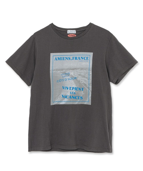 LA MARINE FRANCAISE（マリン フランセーズ）の「【 LA HUTTE】別注 PHOTOＴシャツ（Tシャツ/カットソー・レディース・ホワイト/チャコールグレー・FREE）」の2枚目の写真