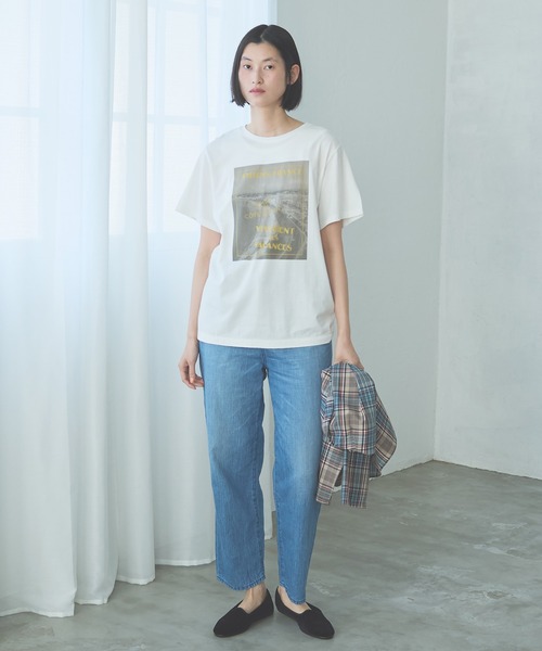 LA MARINE FRANCAISE（マリン フランセーズ）の「【 LA HUTTE】別注 PHOTOＴシャツ（Tシャツ/カットソー・レディース・ホワイト/チャコールグレー・FREE）」の6枚目の写真