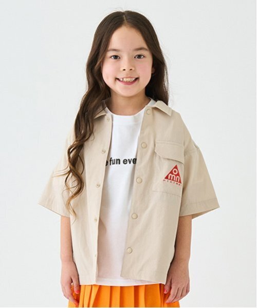 minimal（ミニマル）の「【4WAY】ストレッチハーフスリーブシャツ（シャツ/ブラウス・キッズ・ネイビー/グリーン/ホワイト系/オレンジ・140cm/120cm/110cm/100cm/130cm）」の2枚目の写真