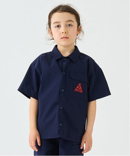 minimal（ミニマル）の「【4WAY】ストレッチハーフスリーブシャツ（シャツ/ブラウス・キッズ・ネイビー/グリーン/ホワイト系/オレンジ・140cm/120cm/110cm/100cm/130cm）」の3枚目の写真