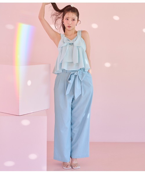 PEACH JOHN ピーチジョン リボンウェッジ パンプス パープル M 新品 PEACH JOHN ピーチジョン リボンウェッジ パンプス パープル M