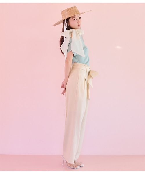 PEACH JOHN（ピーチジョン）の「リボンハイウエストパンツ（その他パンツ・レディース・ブルー/ライトブルー/アイボリー・SMALL/MEDIUM）」の4枚目の写真