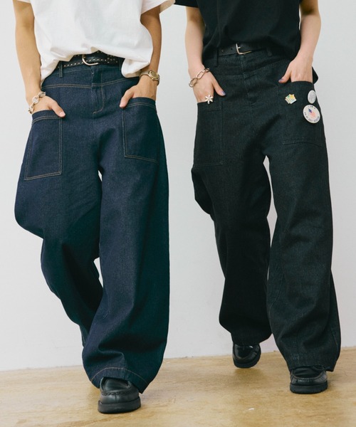 お値下げ　新品タグ付未使用　CALICO インディア　デニム　パンツ セール】HIROKI - ダブルポケットデニムパンツ made in