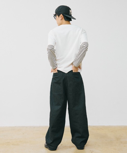 INTER FACTORY(インターファクトリー)の「HIROKI - ダブルポケットデニムパンツ made in INTERFACTORY(デニムパンツ・メンズ・インディゴブルー/ブラック・MEDIUM/LARGE)」の7枚目の写真