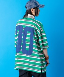 ビッグシルエット ボーダー ラガーシャツ」に該当するメンズの