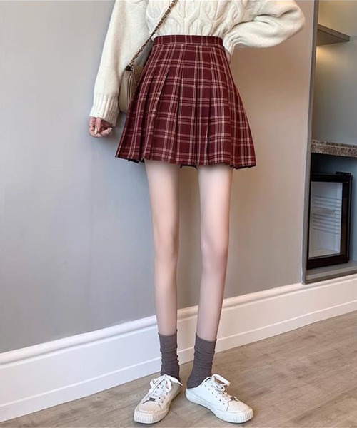 Lace Ladies(レースレディース)の「タータンチェック ボックス プリーツ ミニ スカート(スカート・レディース・レッド/グレー・XS/XL/L/M/S)」の5枚目の写真