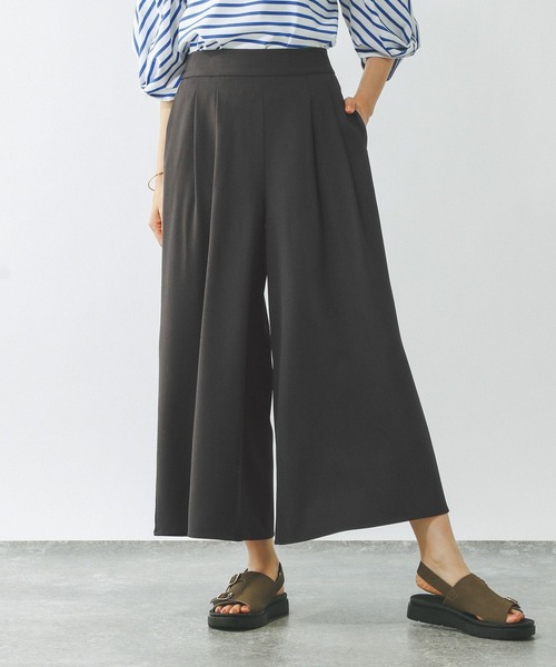 GLOBAL WORK（グローバルワーク）の「リラックススマートフレアワイドパンツ/290015（その他パンツ・レディース・モカ/スミクロ/ネイビー・REGULAR/SHORT）」の2枚目の写真
