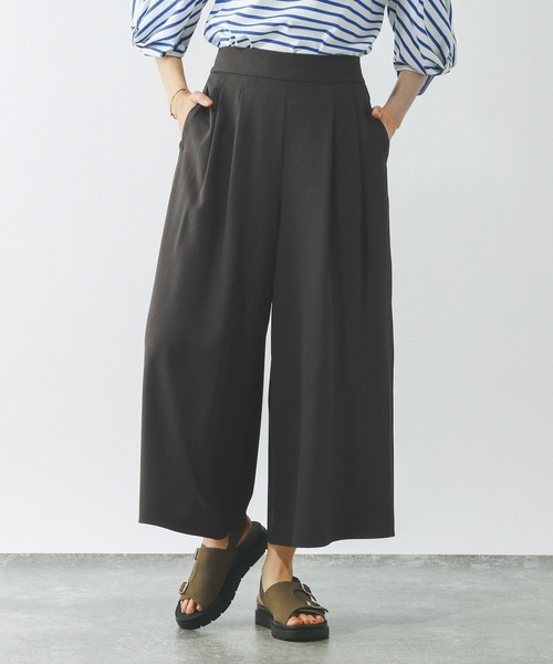 GLOBAL WORK（グローバルワーク）の「リラックススマートフレアワイドパンツ/290015（その他パンツ・レディース・モカ/スミクロ/ネイビー・REGULAR/SHORT）」の6枚目の写真