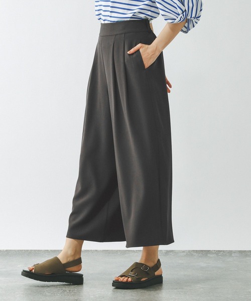 GLOBAL WORK（グローバルワーク）の「リラックススマートフレアワイドパンツ/290015（その他パンツ・レディース・モカ/スミクロ/ネイビー・REGULAR/SHORT）」の7枚目の写真