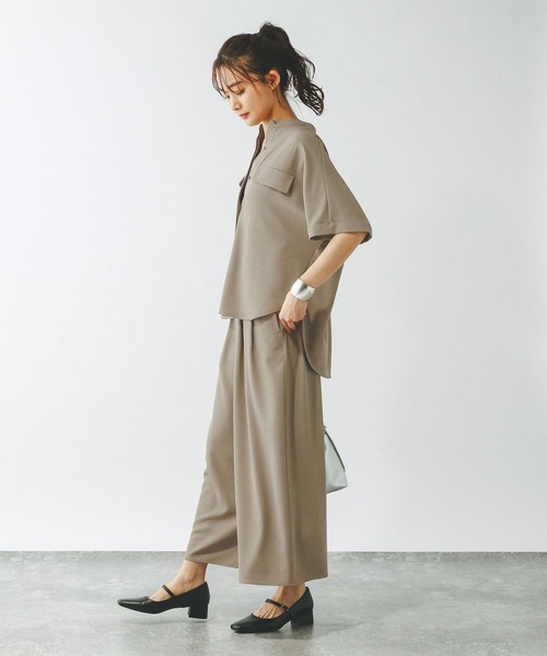 GLOBAL WORK（グローバルワーク）の「リラックススマートフレアワイドパンツ/290015（その他パンツ・レディース・モカ/スミクロ/ネイビー・REGULAR/SHORT）」の20枚目の写真