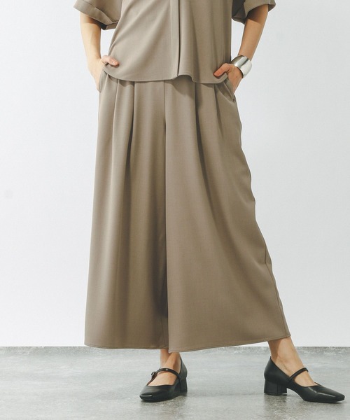 GLOBAL WORK（グローバルワーク）の「リラックススマートフレアワイドパンツ/290015（その他パンツ・レディース・モカ/スミクロ/ネイビー・REGULAR/SHORT）」の21枚目の写真