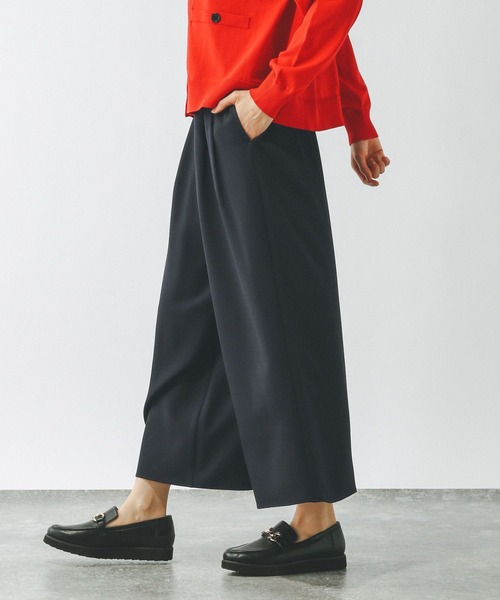 GLOBAL WORK（グローバルワーク）の「リラックススマートフレアワイドパンツ/290015（その他パンツ・レディース・モカ/スミクロ/ネイビー・REGULAR/SHORT）」の14枚目の写真