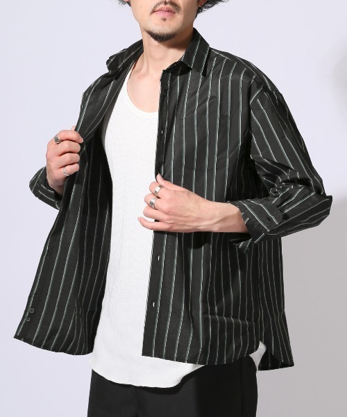 LUXSTYLE(ラグスタイル)の「総柄ワイドシルエット長袖シャツ(シャツ/ブラウス・メンズ・A/F/C/D/E/B・M/L/XL)」の1枚目の写真