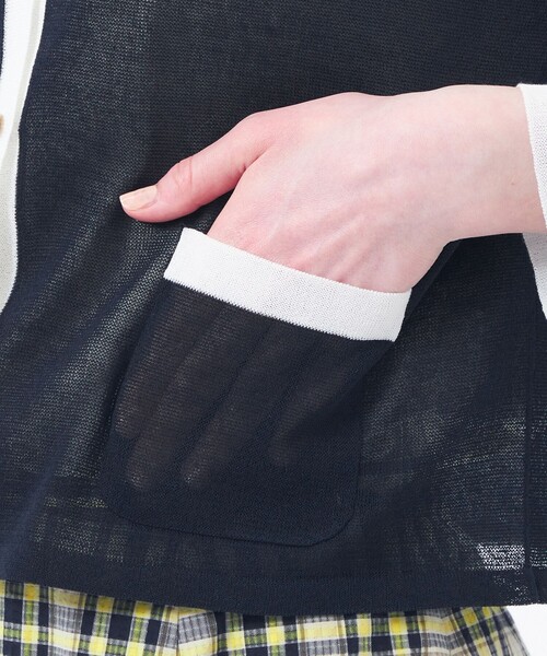 MACKINTOSH PHILOSOPHY(マッキントッシュ フィロソフィー)の「ロイトンシアーニット(カーディガン/ボレロ・レディース・オフホワイト/ダークネイビー/イエロー・38)」の10枚目の写真