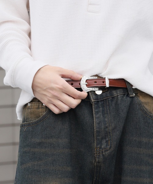 TORY LEATHER/トリーレザー 3/4' Bridle Leather Silver Buckle Set