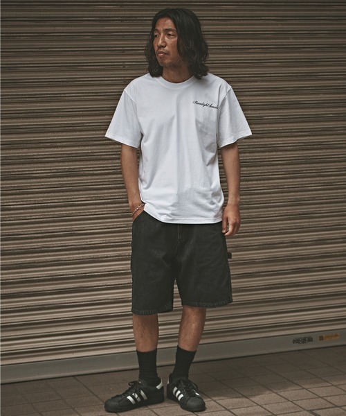 メンズ Tシャツ バックプリント グラフィックプリント 半袖a1290 バックプリント グラフィックティー 半袖シャツ（Tシャツ