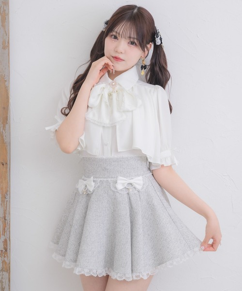 ROJITA(ロジータ)の「リボン付キラキラスカパン(スカート・レディース・ブラック/グレー/ホワイト・FREE)」の6枚目の写真