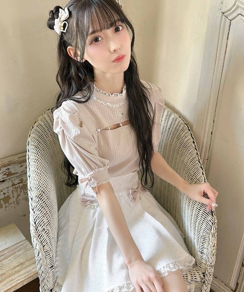 ROJITA(ロジータ)の「リボン付キラキラスカパン(スカート・レディース・ブラック/グレー/ホワイト・FREE)」の4枚目の写真