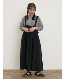 Samansa Mos2 | 【Cross×Linen】ジャンスカ(ジャンパースカート)