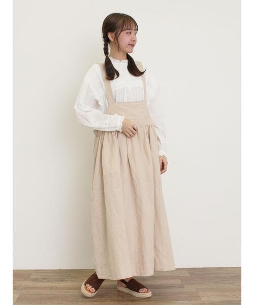 サマンサモスモス[WaterlessLinen]前後2WAYジャンパースカート Samansa Mos2（サマンサ モスモス）の「【Water less Linen