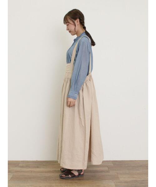 サマンサモスモス 【Cross×Linen】ジャンスカ　新品未使用　SM2 セール】 【Cross×Linen】ジャンスカ（ブラック/レッド/ベージュ