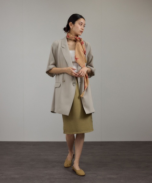 SALON adam et rope'（サロン アダム エ ロペ）の「ガーメントダイ ミニ裏毛ミディスカート（スカート・レディース・ブラウン系その他2/チャコールグレー・FREE）」の6枚目の写真
