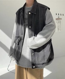 WARAIJOGO（ワライジョウゴ）の「【WARAIJOGO】デニムベスト(NEZ)（ベスト）」