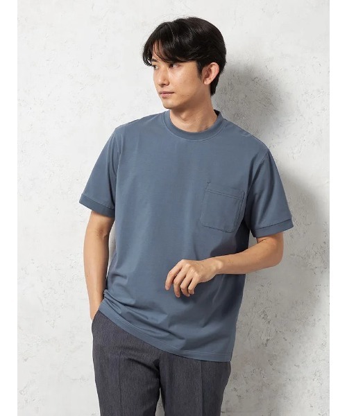 HARUYAMA(ハルヤマ)の「【WEB限定】 ポケット付き 半袖 Tシャツ スロープネック冷感 TOKYO RUN(Tシャツ/カットソー・メンズ・ブラック/ベージュ/ブルー/ホワイト・LL/L/M/3L)」の4枚目の写真