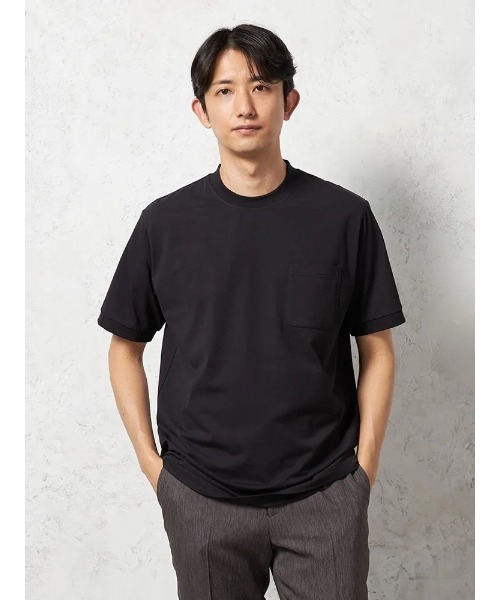 HARUYAMA(ハルヤマ)の「【WEB限定】 ポケット付き 半袖 Tシャツ スロープネック冷感 TOKYO RUN(Tシャツ/カットソー・メンズ・ブラック/ベージュ/ブルー/ホワイト・LL/L/M/3L)」の2枚目の写真