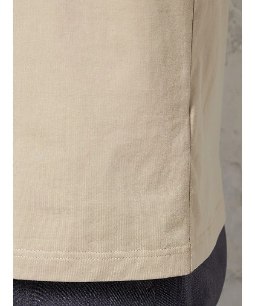 HARUYAMA(ハルヤマ)の「【WEB限定】 ポケット付き 半袖 Tシャツ スロープネック冷感 TOKYO RUN(Tシャツ/カットソー・メンズ・ブラック/ベージュ/ブルー/ホワイト・LL/L/M/3L)」の5枚目の写真