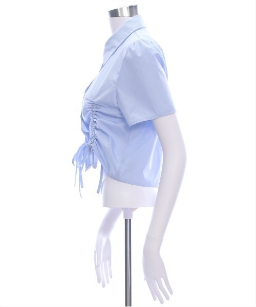 clear（クリア）の「ドロストリボン半袖シャツ[韓国ファッション 大人 細見え]≪2025SS新作≫（シャツ/ブラウス・レディース・イエロー/オフホワイト/サックスブルー・F）」の14枚目の写真