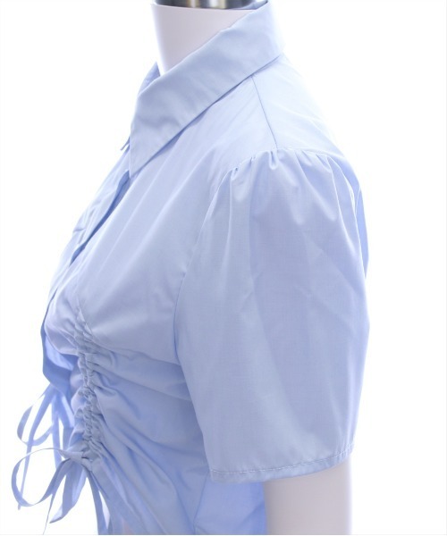 clear（クリア）の「ドロストリボン半袖シャツ[韓国ファッション 大人 細見え]≪2025SS新作≫（シャツ/ブラウス・レディース・イエロー/オフホワイト/サックスブルー・F）」の8枚目の写真