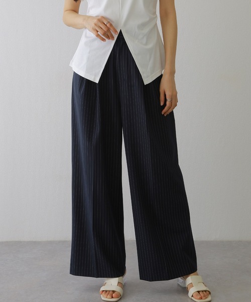 フラップデザインタック入りスラックス（スラックス）｜Lace Ladies