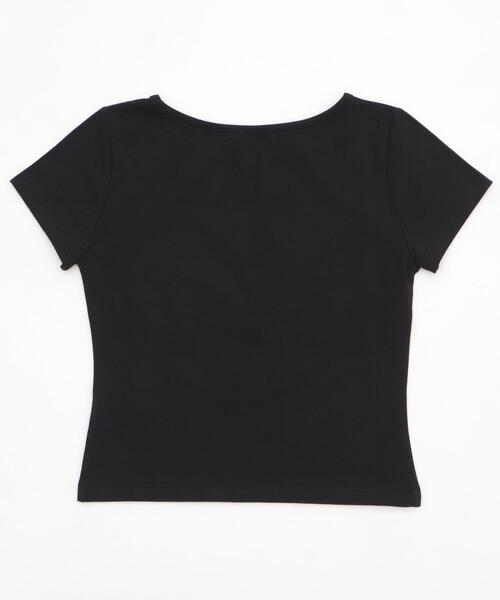 WEGO(ウィゴー)の「WEGO/ラインストーンハートグラフィックちびT(Tシャツ/カットソー・レディース・ブラック/ホワイト・FREE)」の7枚目の写真