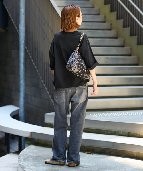 FRAMeWORK（フレームワーク）の「≪追加≫モックネックTシャツ（Tシャツ/カットソー・レディース・ブラック/ホワイト/ボルドー・FREE）」の6枚目の写真